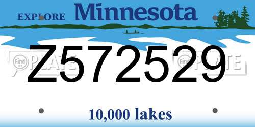 Z572529 Minnesota License Plate