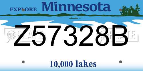 Z57328B Minnesota License Plate