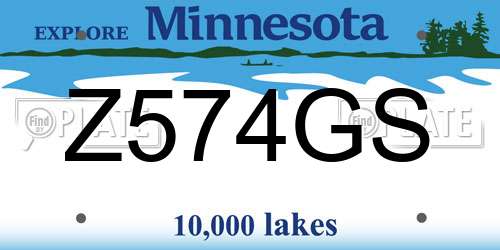 Z574GS Minnesota License Plate