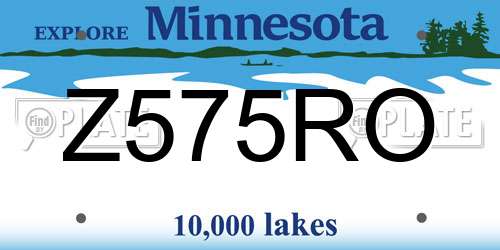 Z575RO Minnesota License Plate