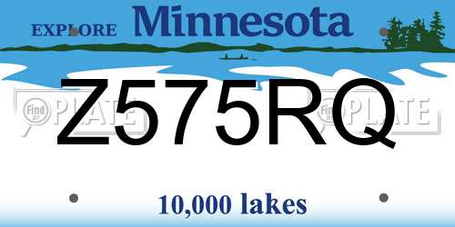 Z575RQ Minnesota License Plate