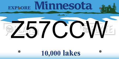 Z57CCW Minnesota License Plate
