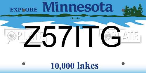 Z57ITG Minnesota License Plate