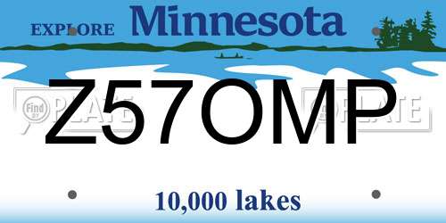Z57OMP Minnesota License Plate