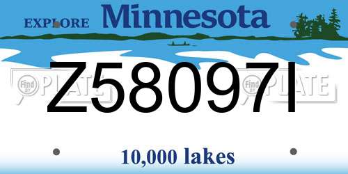 Z58097I Minnesota License Plate