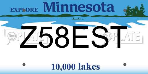 Z58EST Minnesota License Plate