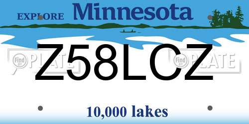 Z58LCZ Minnesota License Plate