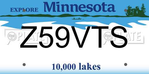Z59VTS Minnesota License Plate