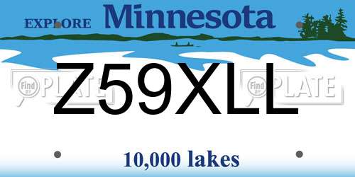 Z59XLL Minnesota License Plate
