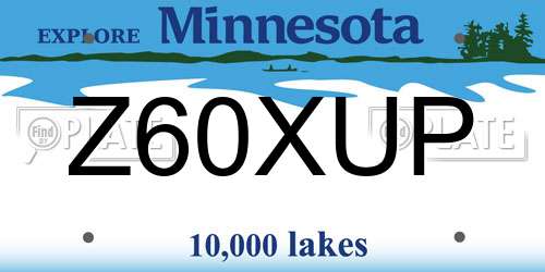 Z60XUP Minnesota License Plate