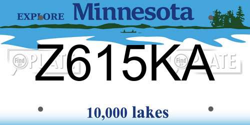 Z615KA Minnesota License Plate