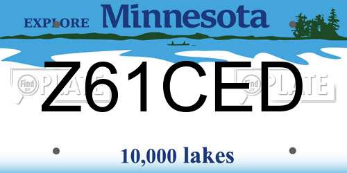 Z61CED Minnesota License Plate