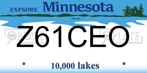 Z61CEO Minnesota License Plate