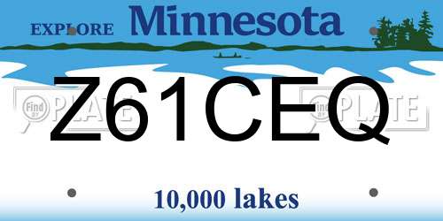 Z61CEQ Minnesota License Plate