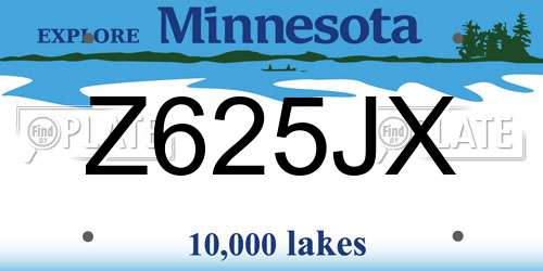 Z625JX Minnesota License Plate