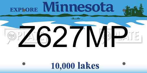 Z627MP Minnesota License Plate