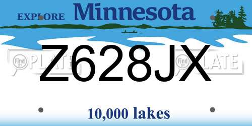Z628JX Minnesota License Plate