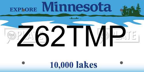 Z62TMP Minnesota License Plate