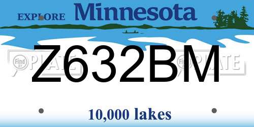 Z632BM Minnesota License Plate
