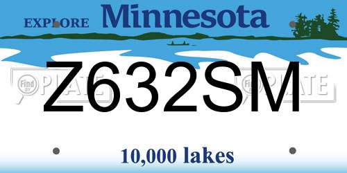 Z632SM Minnesota License Plate