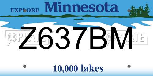 Z637BM Minnesota License Plate