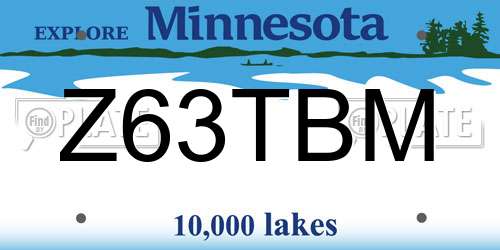 Z63TBM Minnesota License Plate