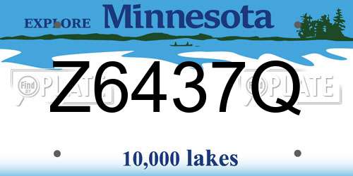 Z6437Q Minnesota License Plate