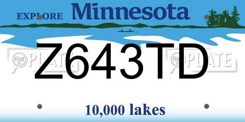 Z643TD Minnesota License Plate