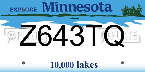 Z643TQ Minnesota License Plate
