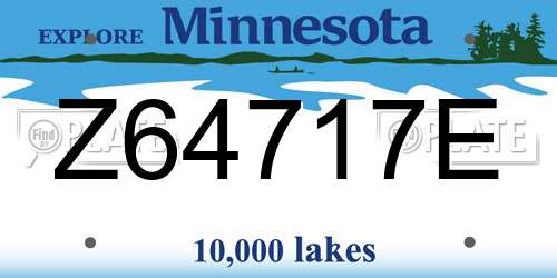 Z64717E Minnesota License Plate