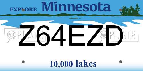 Z64EZD Minnesota License Plate