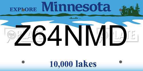 Z64NMD Minnesota License Plate