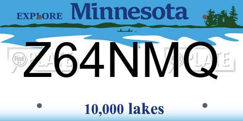 Z64NMQ Minnesota License Plate