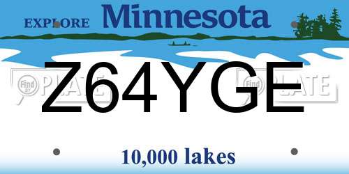 Z64YGE Minnesota License Plate
