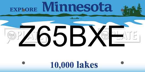 Z65BXE Minnesota License Plate