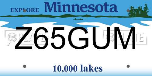 Z65GUM Minnesota License Plate