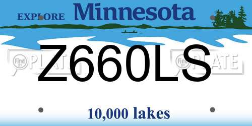 Z660LS Minnesota License Plate