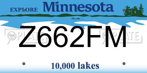 Z662FM Minnesota License Plate