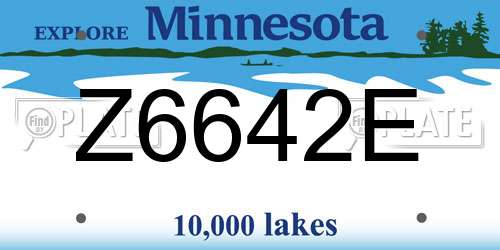 Z6642E Minnesota License Plate