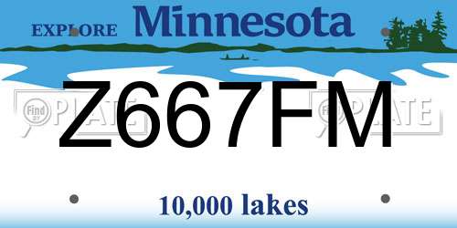Z667FM Minnesota License Plate