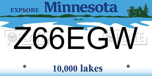 Z66EGW Minnesota License Plate