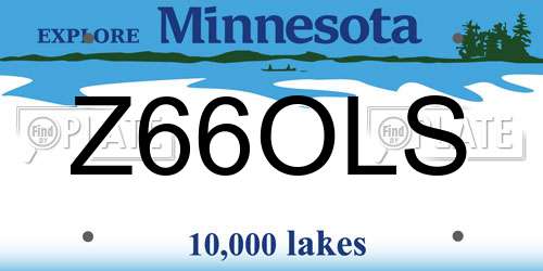Z66OLS Minnesota License Plate