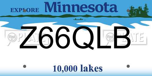 Z66QLB Minnesota License Plate