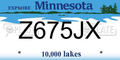 Z675JX Minnesota License Plate