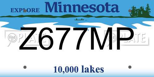 Z677MP Minnesota License Plate