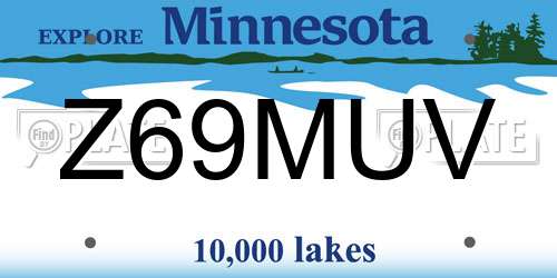 Z69MUV Minnesota License Plate