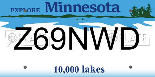 Z69NWD Minnesota License Plate