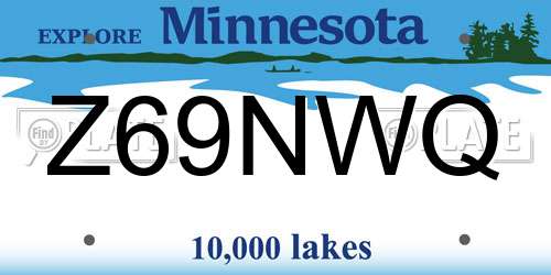 Z69NWQ Minnesota License Plate