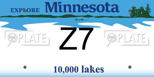 Z7 Minnesota License Plate