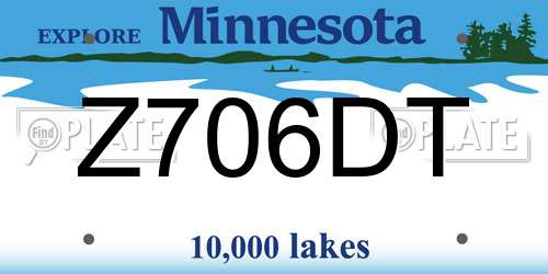 Z706DT Minnesota License Plate